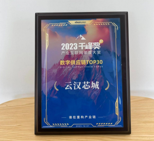 多宝体育官网：云汉芯城荣获2023“千峰奖·数字供应链TOP30”(图1)